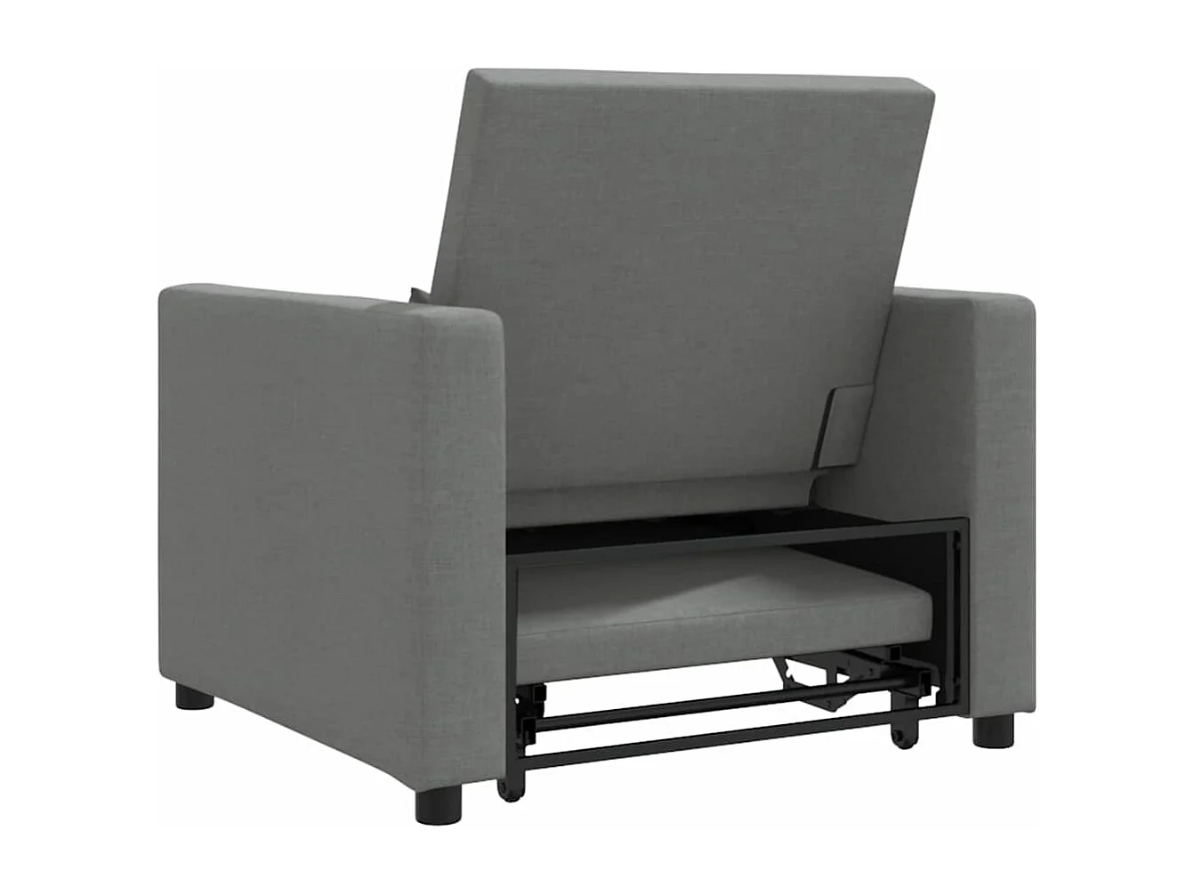 Fauteuil Salon-Chaise de relax-Chaise de Canapé Gris foncé 90x165x87 cm tissu SHL2814