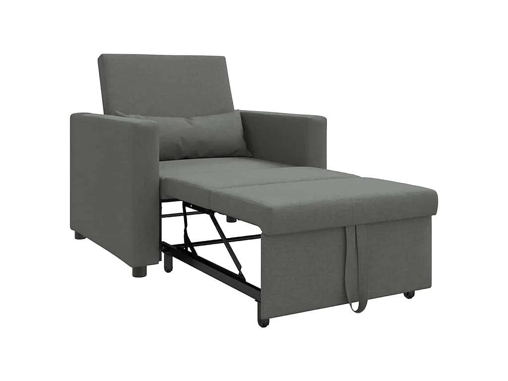 Poltrona Salotto | Divano letto estraibile singolo Grigio scuro 90x165x87cm SHL1233