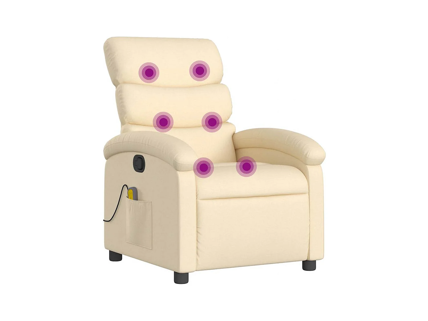 Fauteuil inclinable-Chaise de relax-Fauteuil de Massage crème tissu SHL5286
