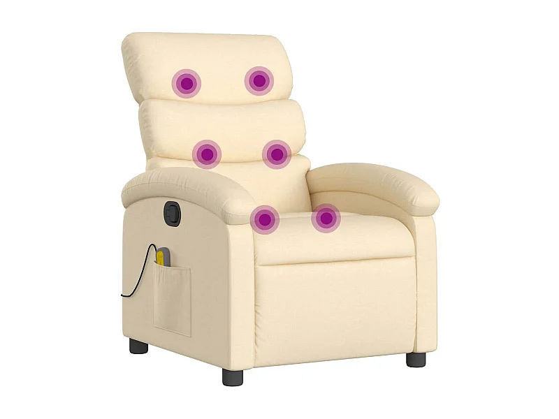 Fauteuil inclinable-Chaise de relax-Fauteuil de Massage crème tissu SHL5286