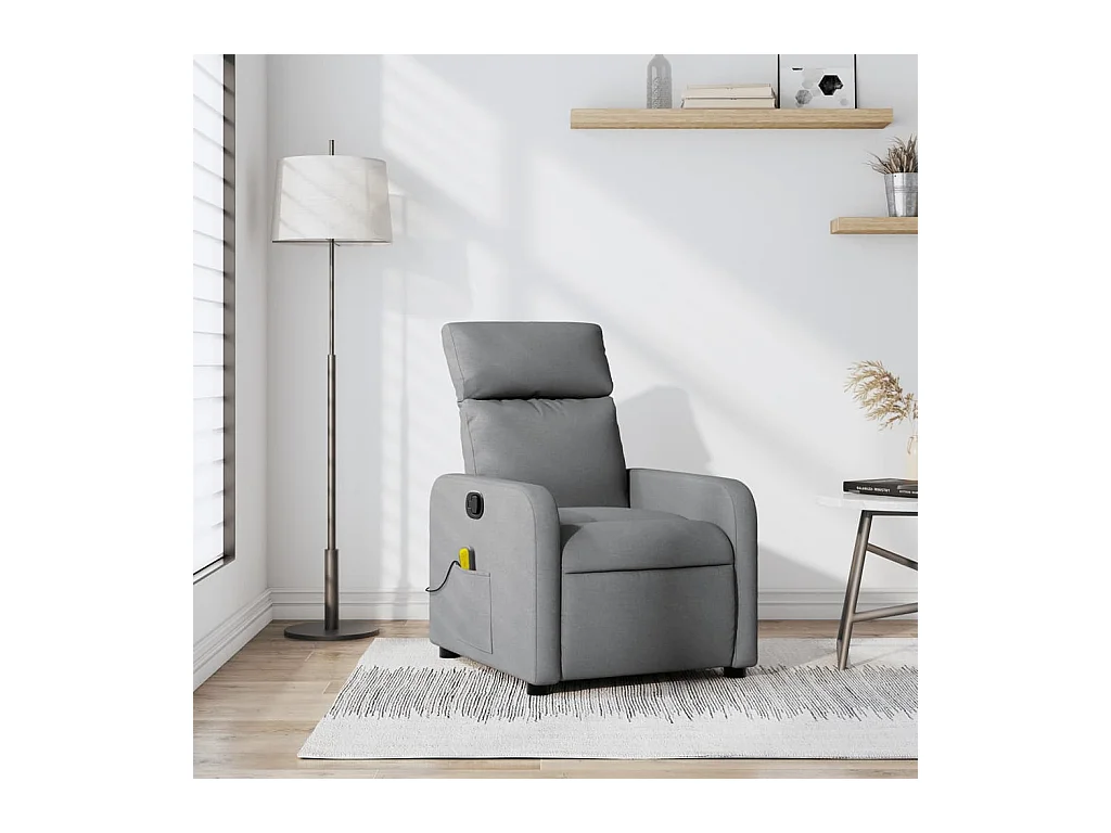 Sillón de relax | Sillón reclinable de masaje de tela gris claro SHL5109