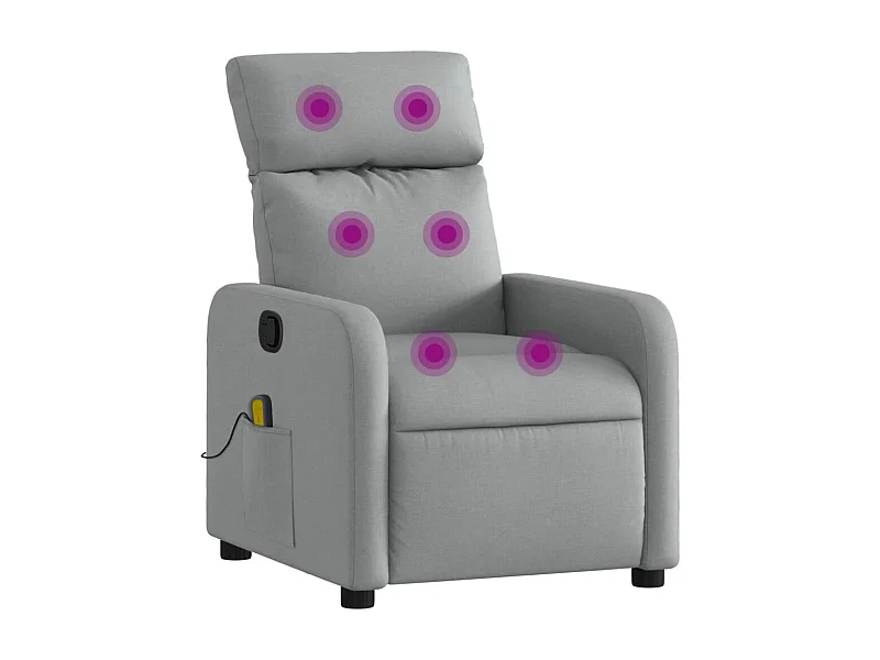 Fauteuil inclinable-Chaise de relax-Fauteuil de Massage Gris clair Tissu SHL1077