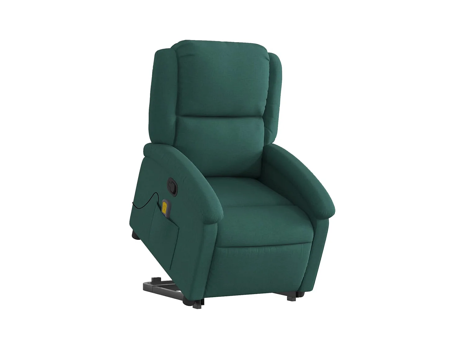Silla de masaje reclinable de pie de tela verde oscura SHL5512