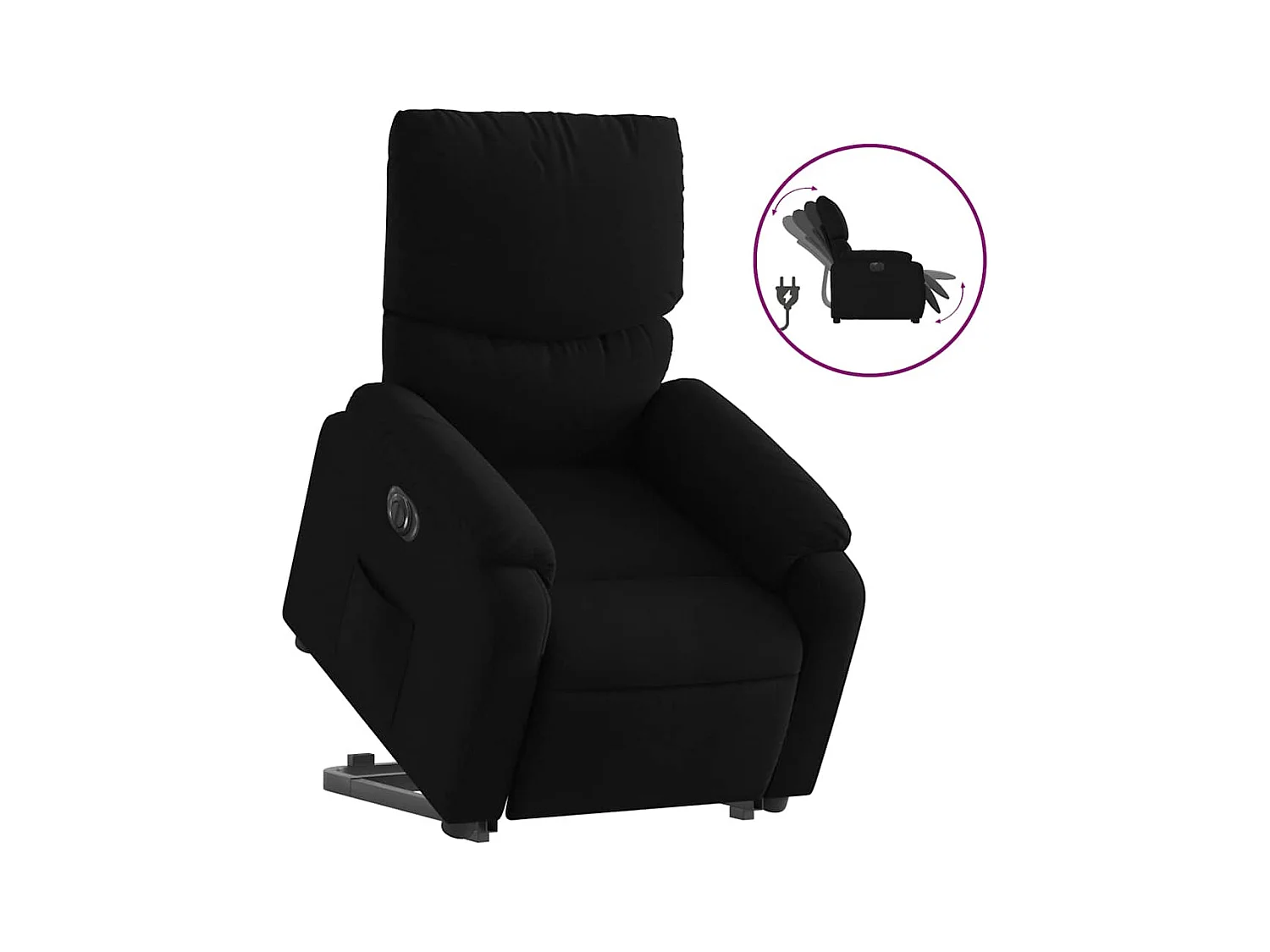 Fauteuil inclinable électrique-Chaise de relax-Fauteuil salon noir tissu SHL4027