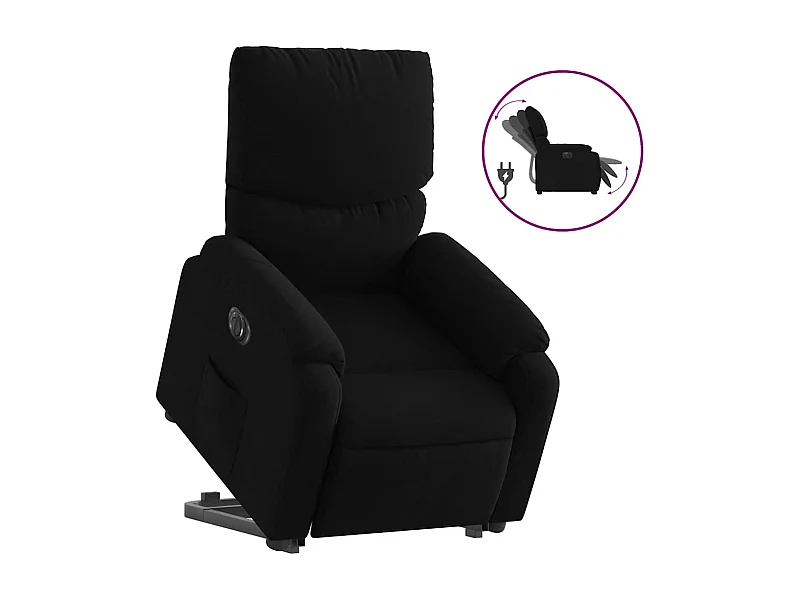Fauteuil inclinable électrique-Chaise de relax-Fauteuil salon noir tissu SHL4027