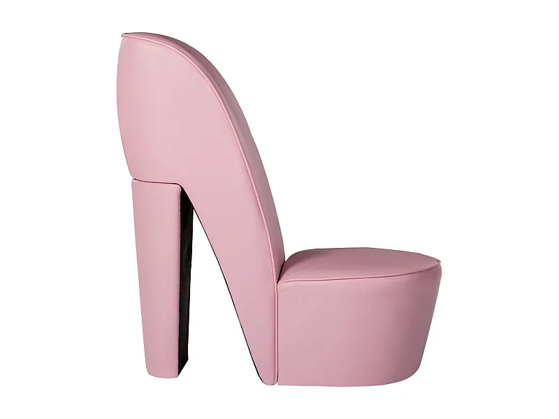 Sillón de salón con forma de zapato de tacón cuero sintético rosa SHL6910