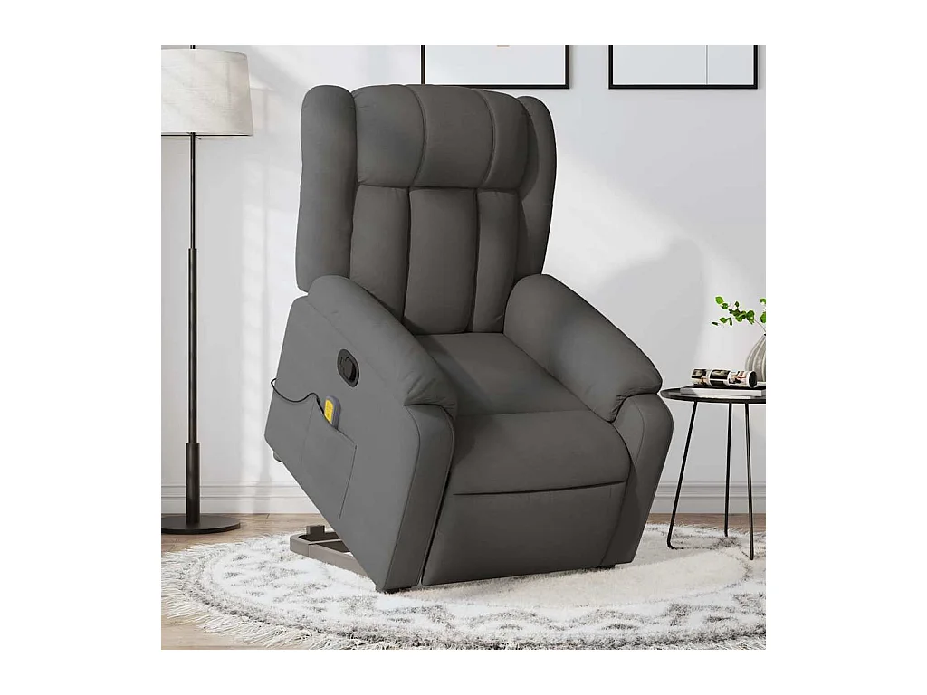 Silla de masaje reclinable de pie de tela gris oscuro SHL4372