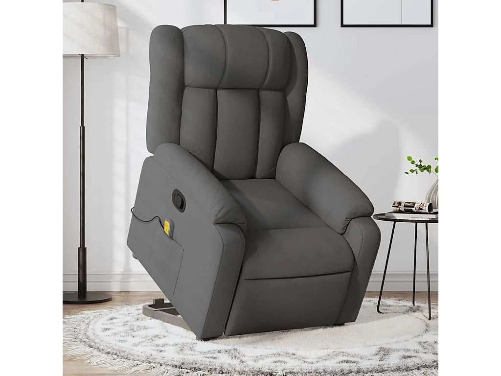 Fauteuil inclinable-Chaise de relax-Fauteuil de Massage Gris foncé Tissu SHL3627