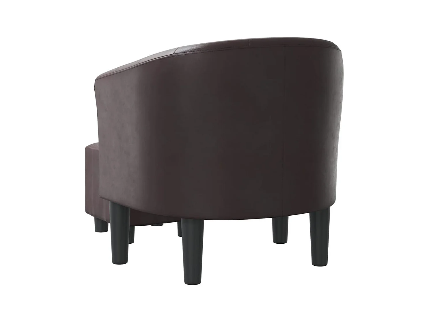 Sillón de salón | Silla de relax con taburete cuero sintético marrón SHL7515