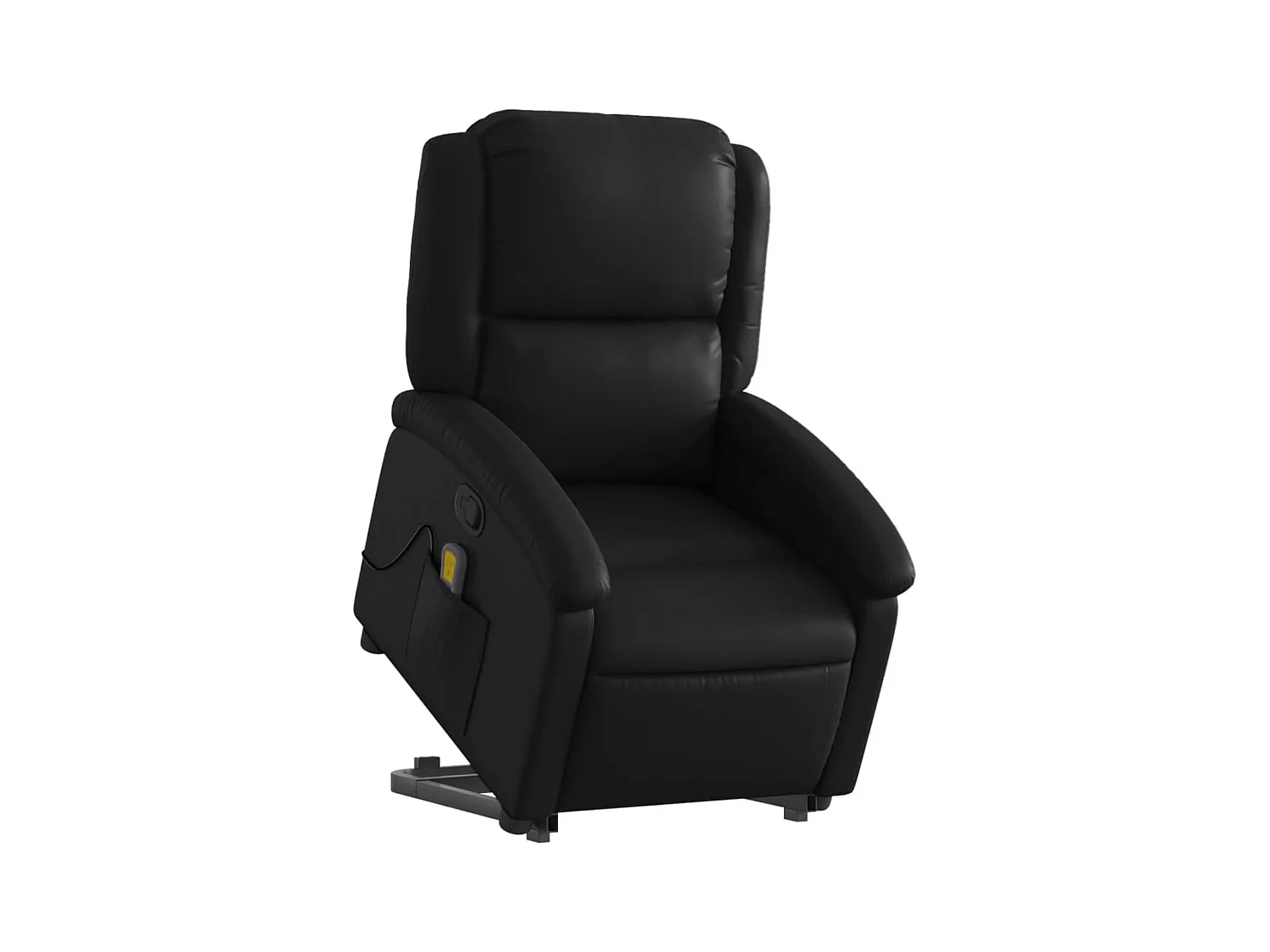Fauteuil inclinable-Chaise de relax-Fauteuil de Massage Noir Similicuir SHL3625