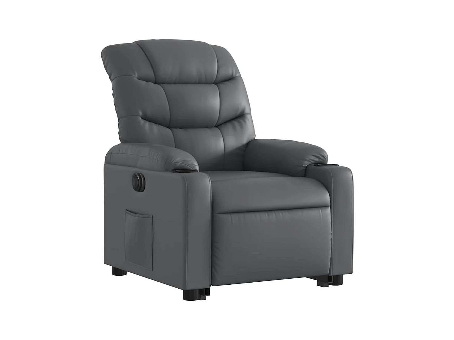 Fauteuil inclinable électrique-Chaise de relax-Fauteuil salon gris similicuir SHL3102