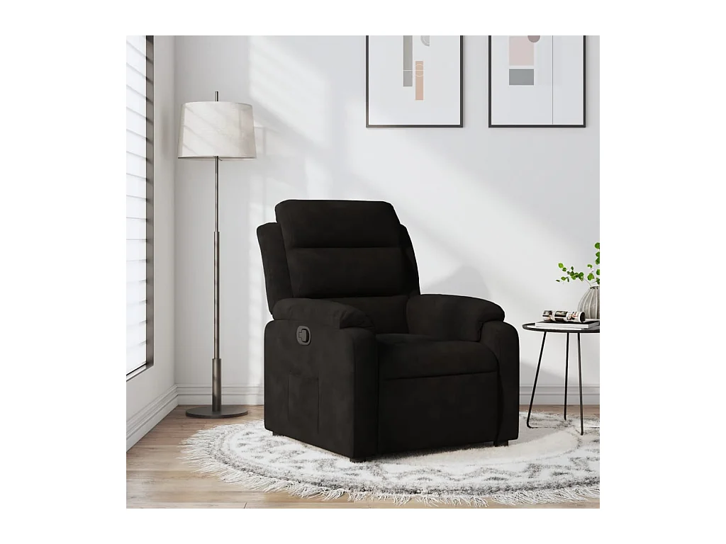 Fauteuil inclinable-Fauteuil salon noir velours SHL2716