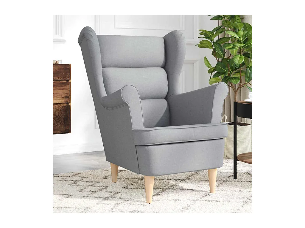 Sillón de salón | Silla de relax | Sillón de tela gris claro 74x84x100 cm SHL9257