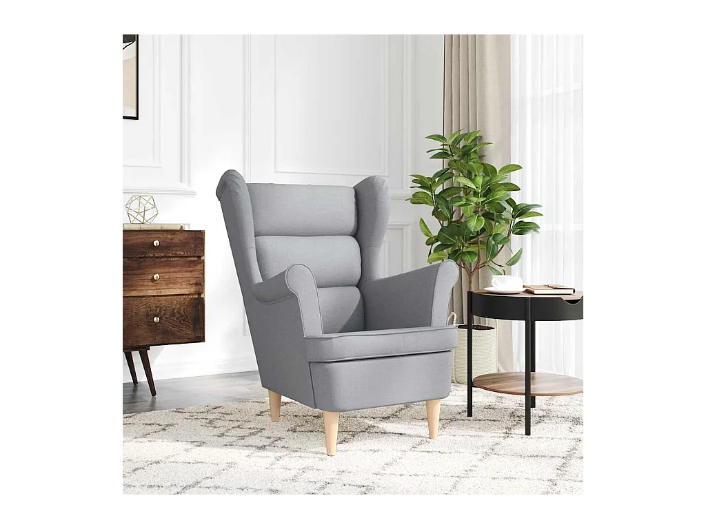 Sillón de salón | Silla de relax | Sillón de tela gris claro 74x84x100 cm SHL9257