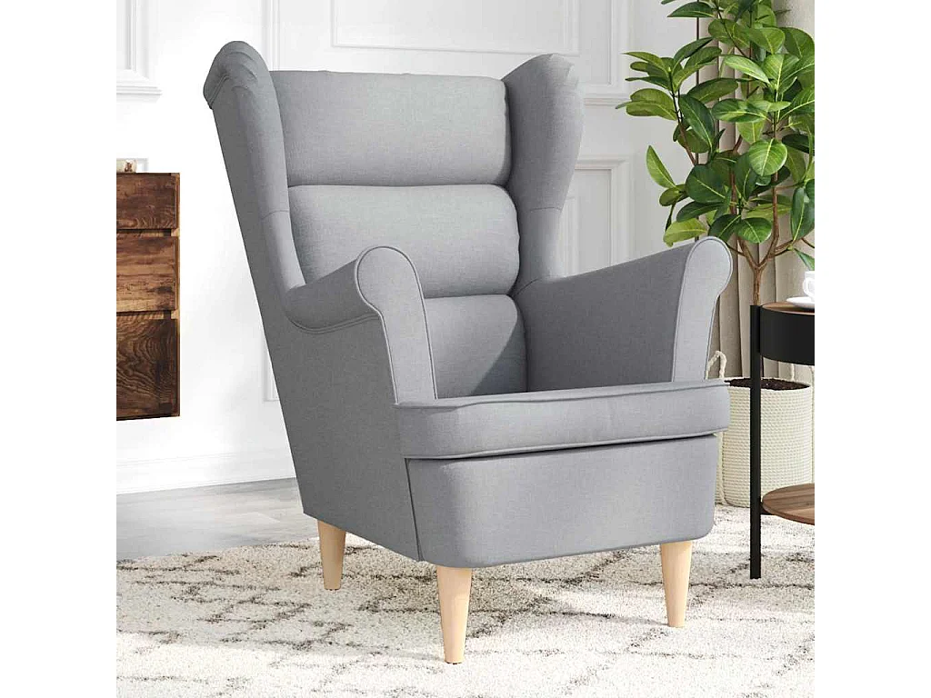 Fauteuil de Salon-Chaise de relax gris clair 74x84x100 cm tissu SHL4902