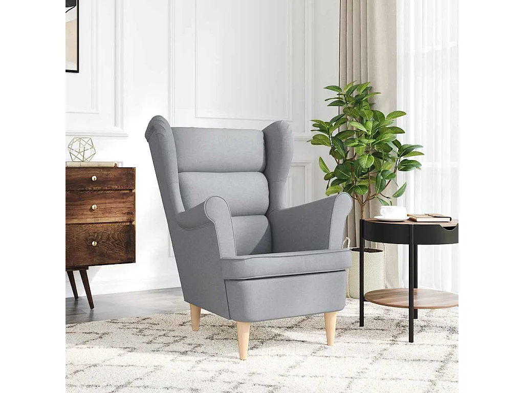 Fauteuil de Salon-Chaise de relax gris clair 74x84x100 cm tissu SHL4902