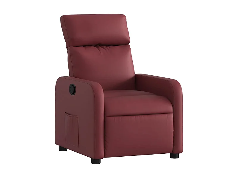 Sillón de relax | Sillón reclinable de cuero sintético rojo tinto SHL6703