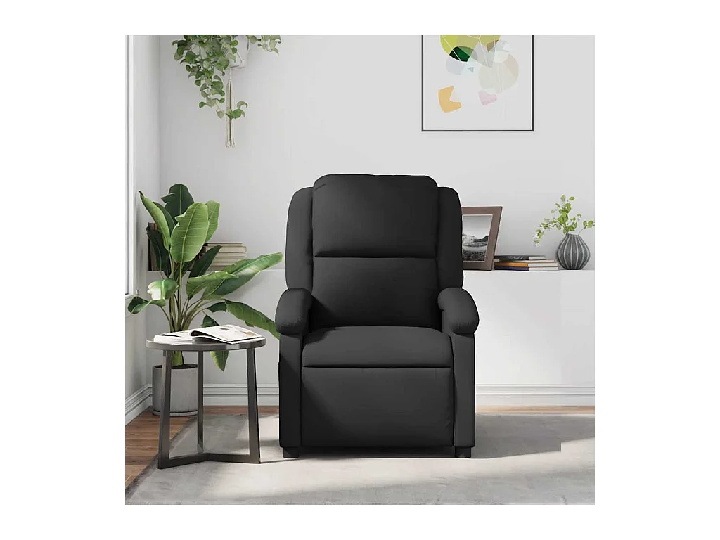 Sillón de relax | Sillón reclinable de masaje cuero auténtico negro SHL7280