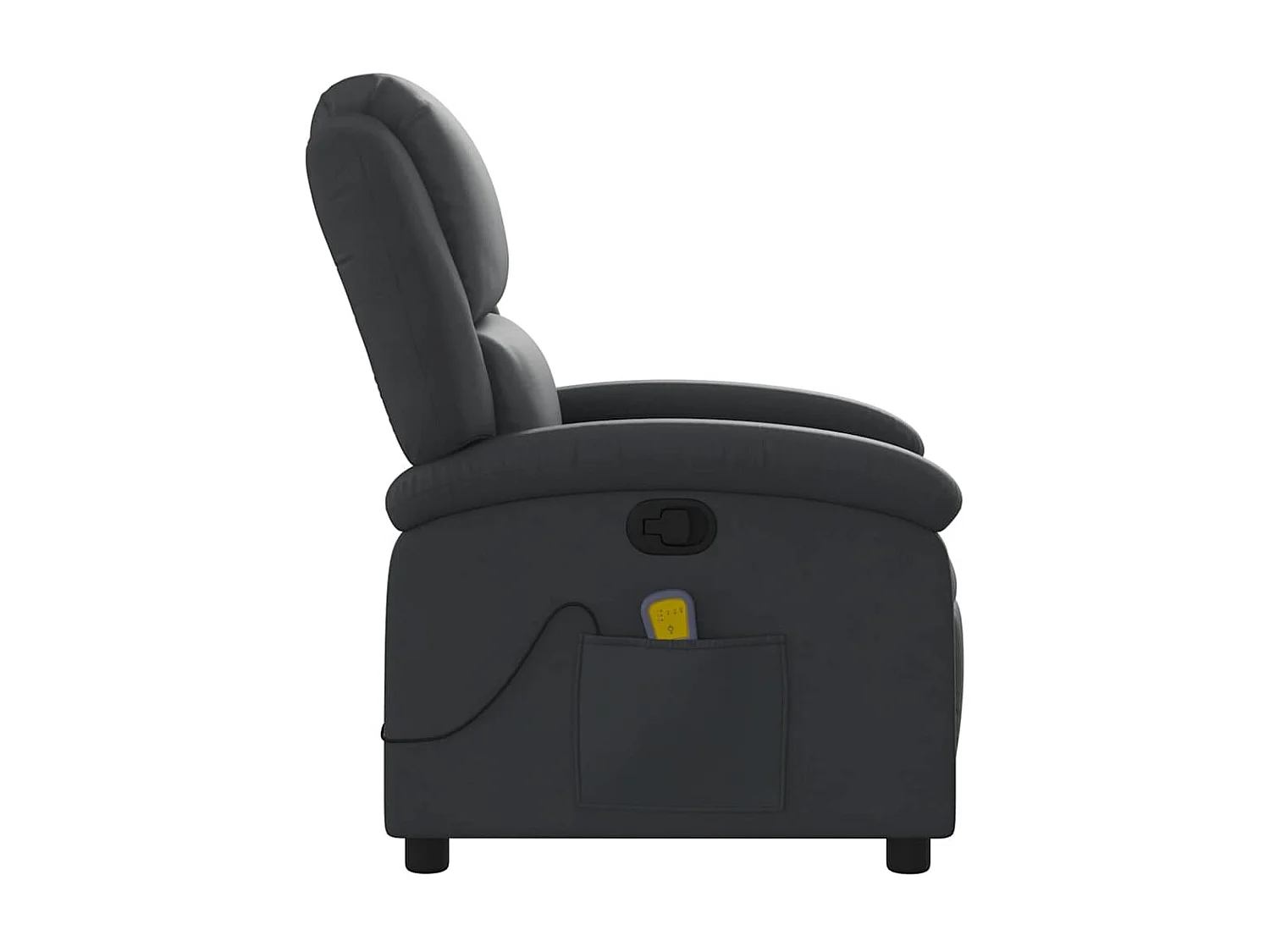 Sillón de relax | Sillón reclinable de masaje cuero auténtico negro SHL7280