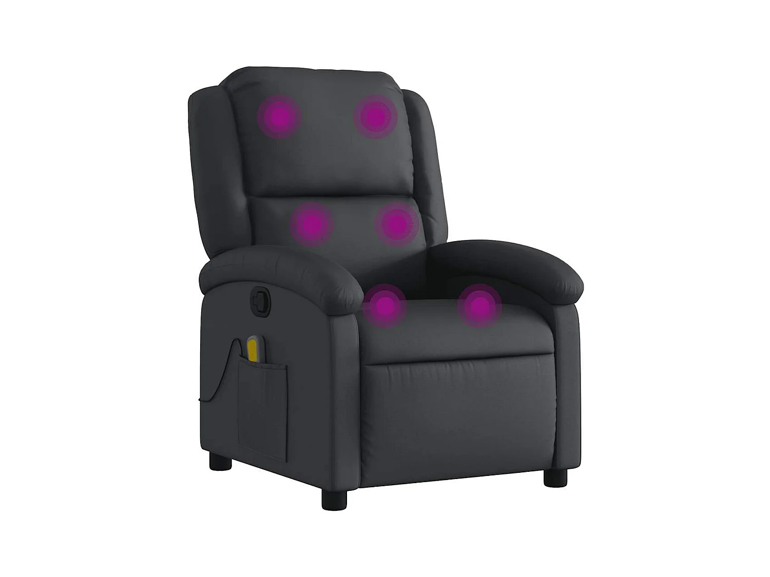 Fauteuil inclinable-Chaise de relax-Fauteuil de Massage noir cuir véritable SHL4017