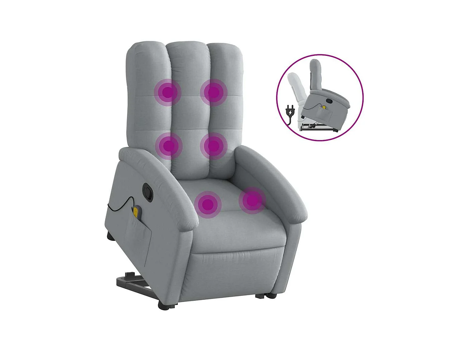 Sillón de salón | Silla | Sillón de masaje reclinable de pie de tela gris claro SHL5347