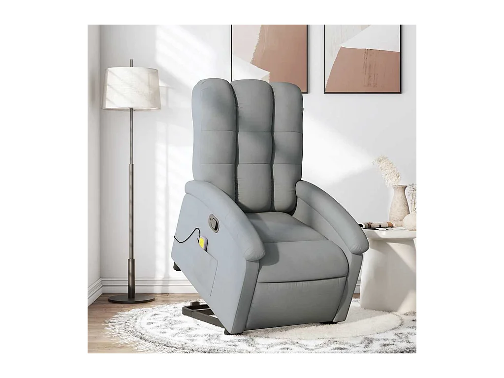 Sillón de salón | Silla | Sillón de masaje reclinable de pie de tela gris claro SHL5347