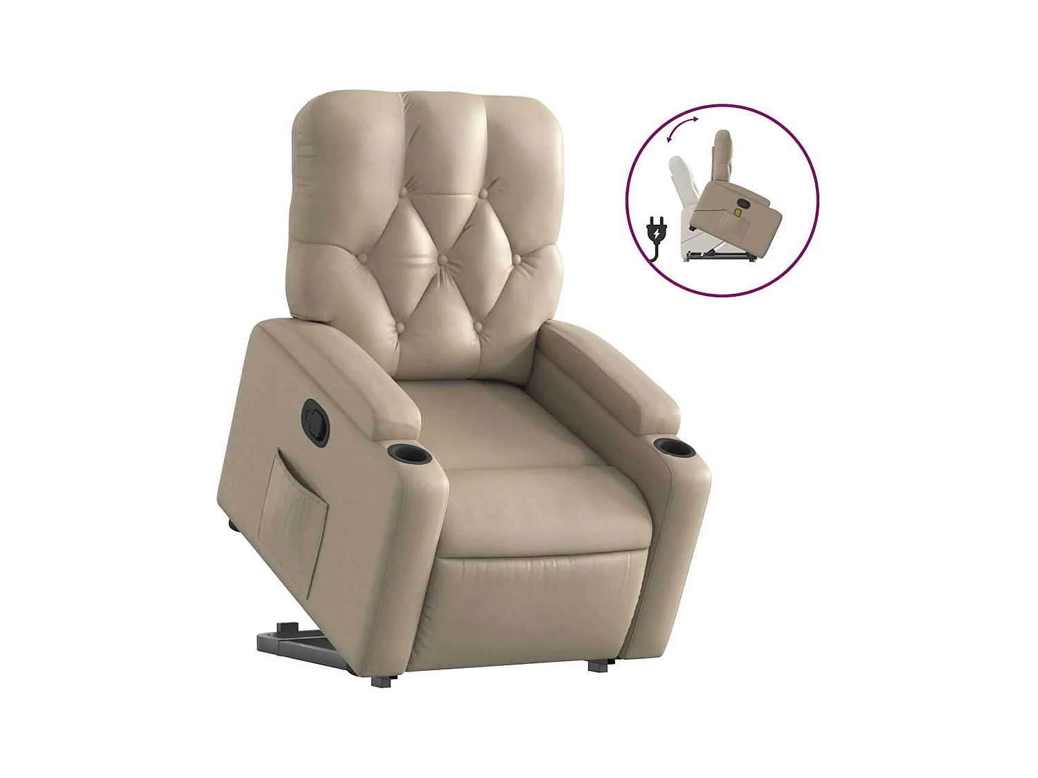 Fauteuil inclinable-Chaise de relax-Fauteuil salon Cappuccino Similicuir SHL2168