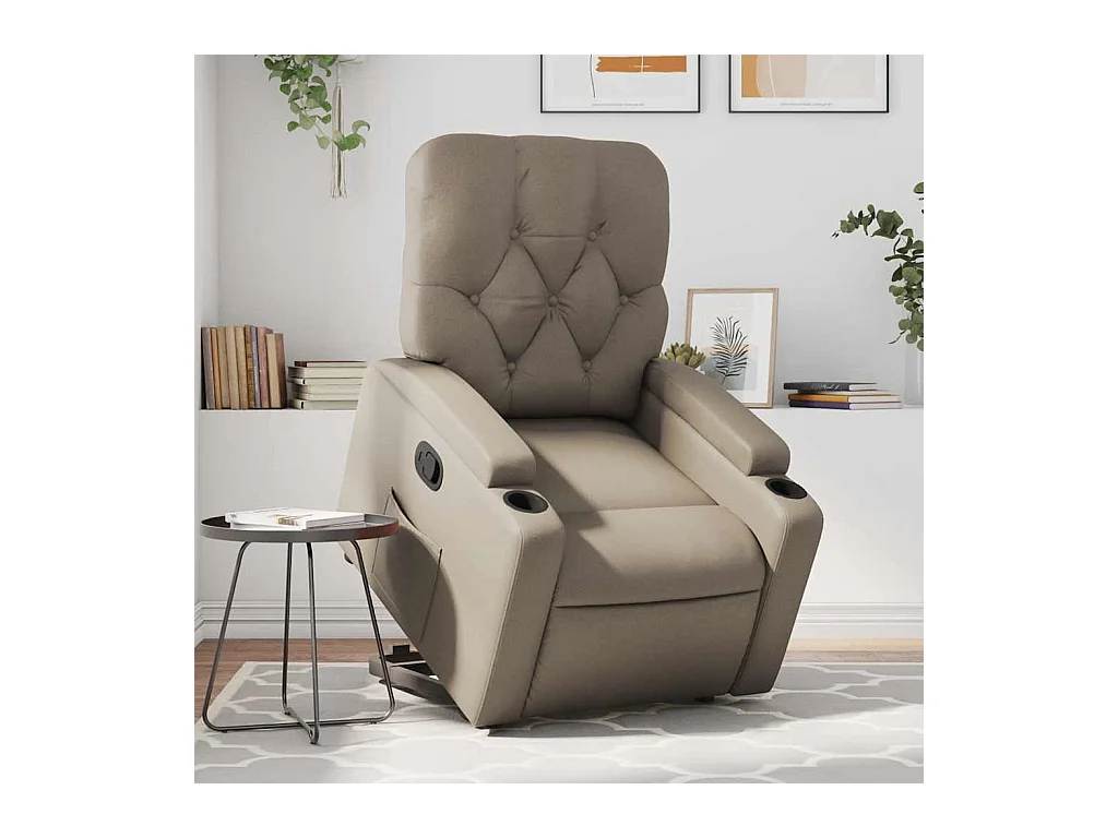 Fauteuil inclinable-Chaise de relax-Fauteuil salon Cappuccino Similicuir SHL2168