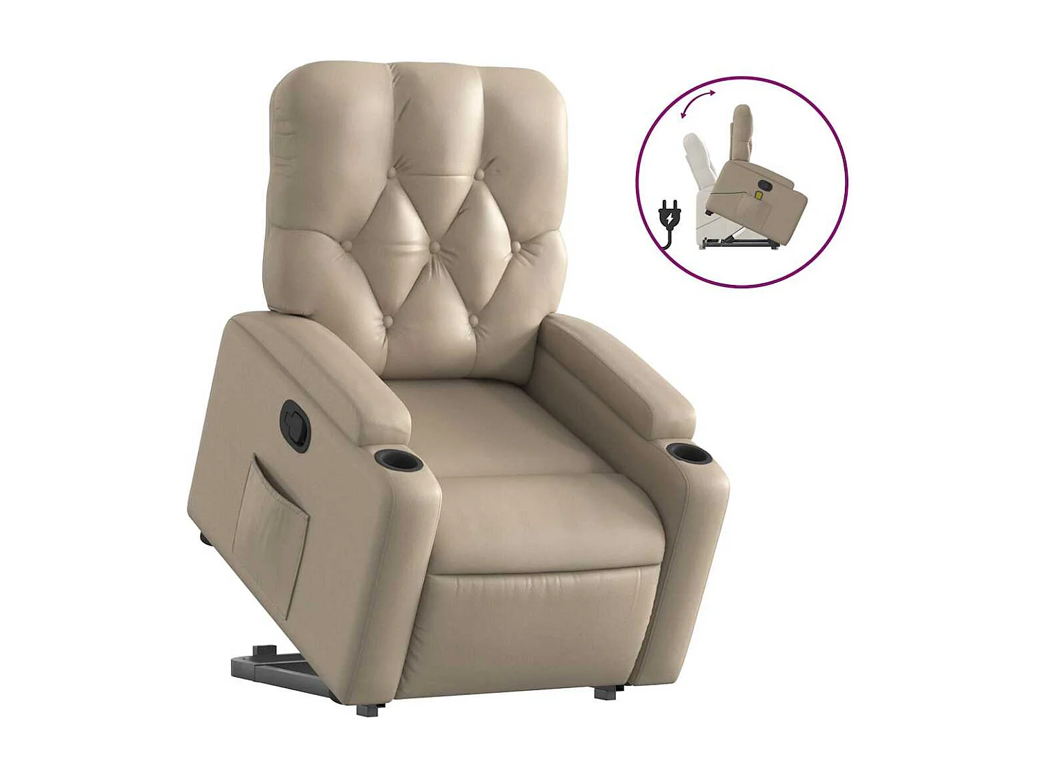Fauteuil inclinable-Chaise de relax-Fauteuil salon Cappuccino Similicuir SHL2168