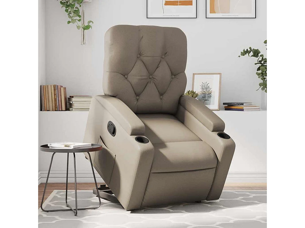 Fauteuil inclinable-Chaise de relax-Fauteuil salon Cappuccino Similicuir SHL2168