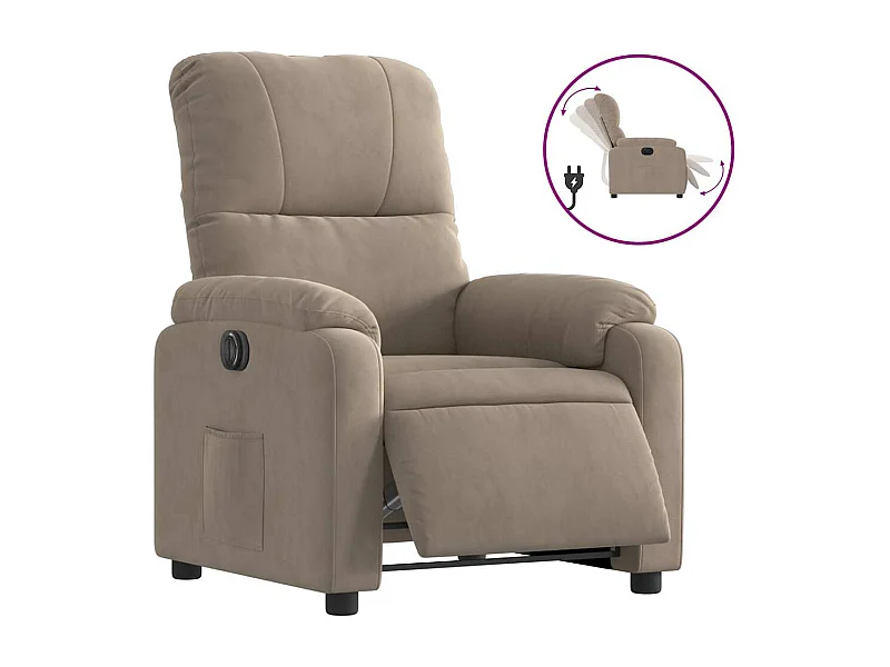 Fauteuil inclinable électrique-Chaise de relax-Fauteuil salon taupe tissu microfibre SHL2330