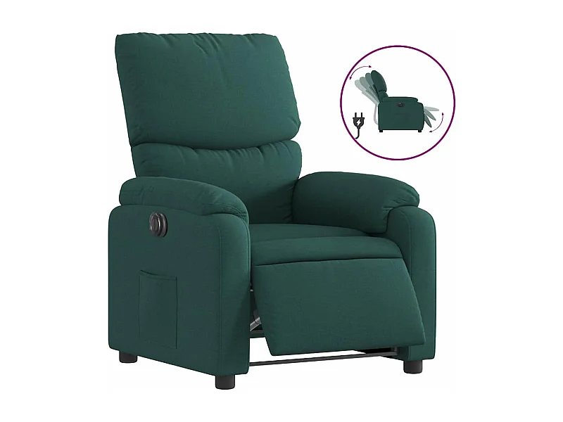 Sillón de relax | Silla | Sillón reclinable eléctrico tela verde oscuro SHL5283