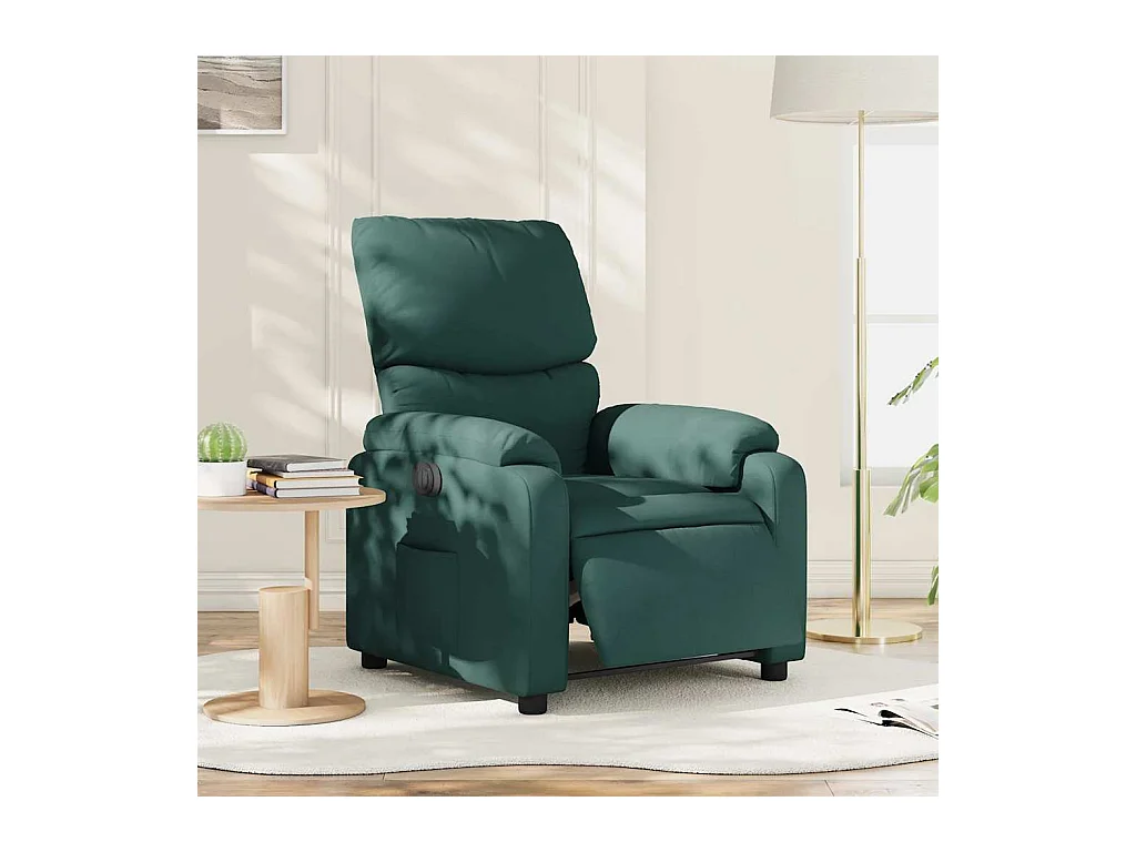 Sillón de relax | Silla | Sillón reclinable eléctrico tela verde oscuro SHL5283