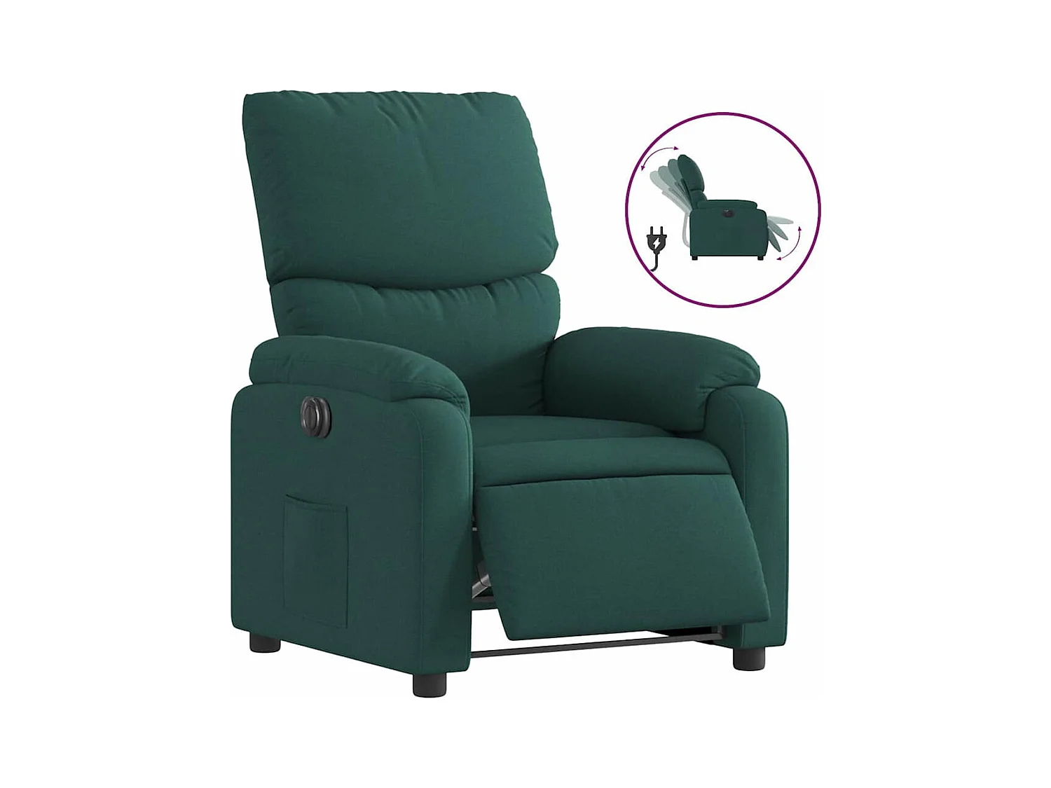 Fauteuil inclinable électrique-Chaise de relax-Fauteuil salon Vert foncé Tissu SHL2086