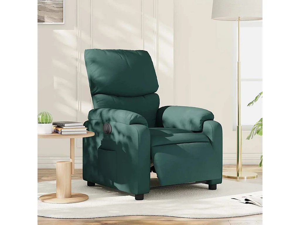 Fauteuil inclinable électrique-Chaise de relax-Fauteuil salon Vert foncé Tissu SHL2086
