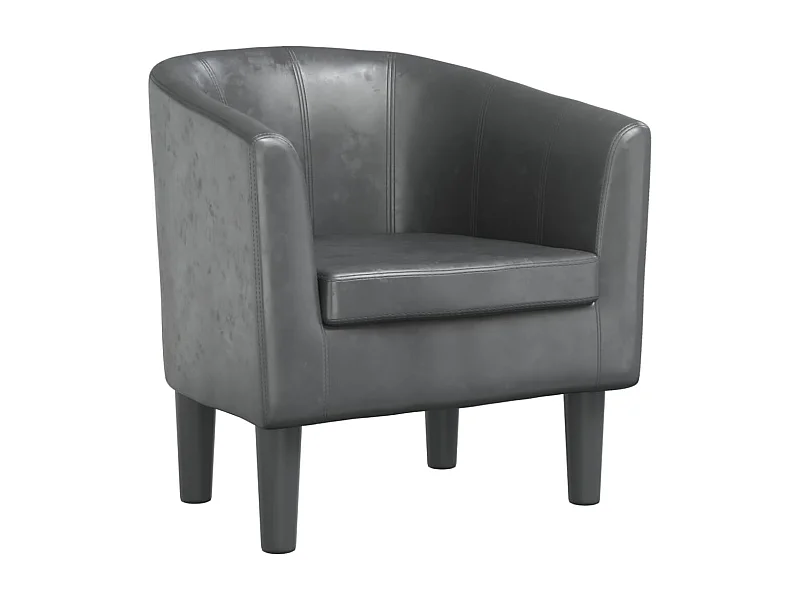 Sillón de salón cuero sintético gris SHL3176