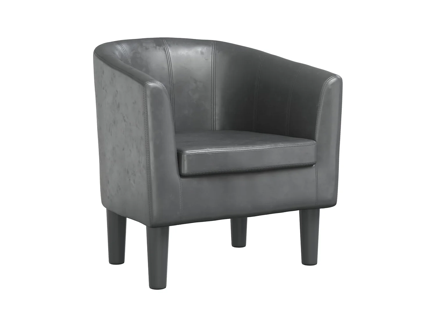 Sillón de salón cuero sintético gris SHL3176
