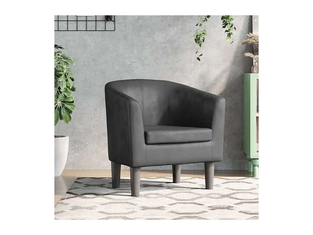 Sillón de salón cuero sintético gris SHL3176