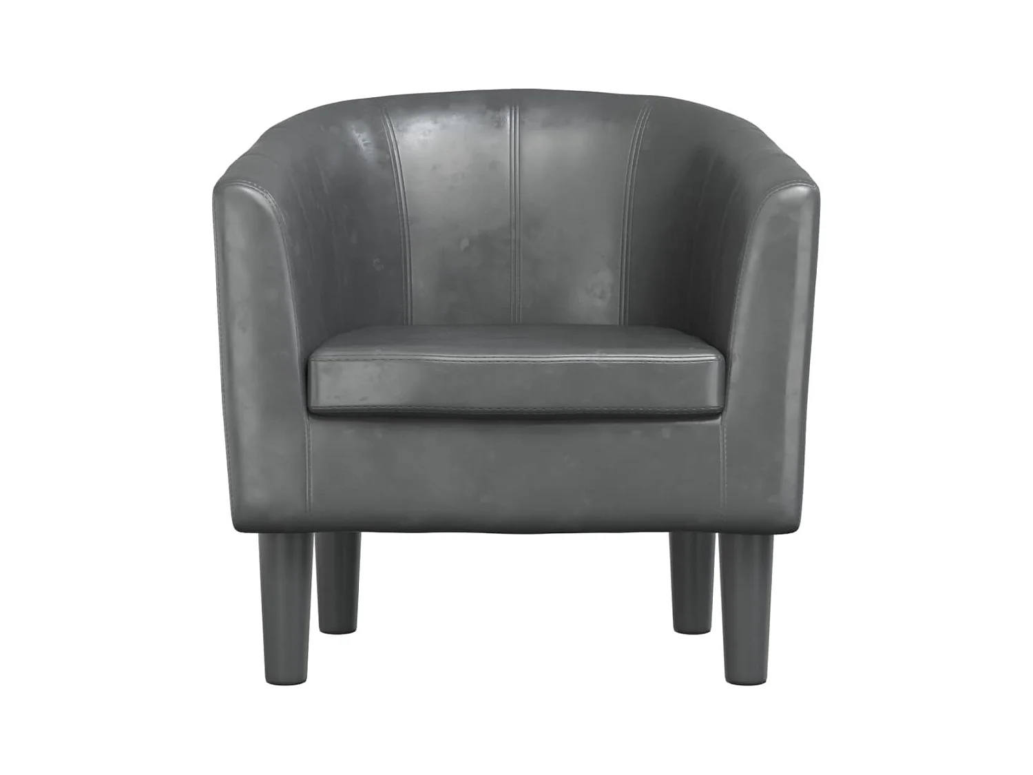 Sillón de salón cuero sintético gris SHL3176