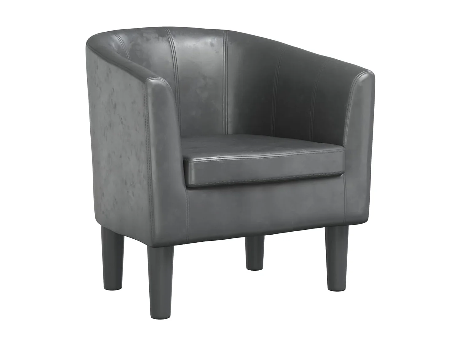 Sillón de salón cuero sintético gris SHL3176