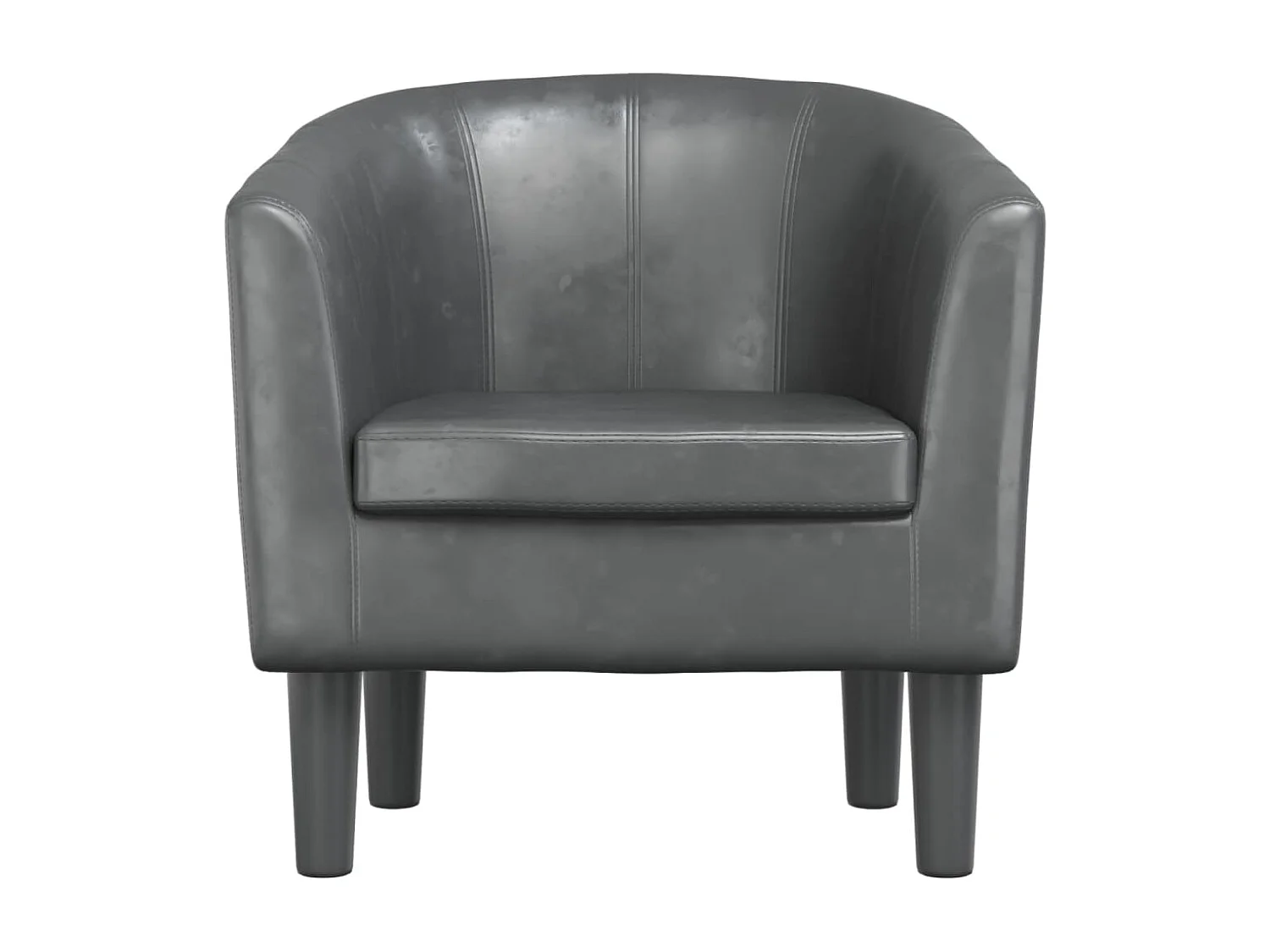 Sillón de salón cuero sintético gris SHL3176