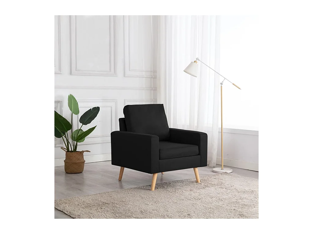 Sillón de salón | Silla de relax | Sillón de tela negro SHL4998