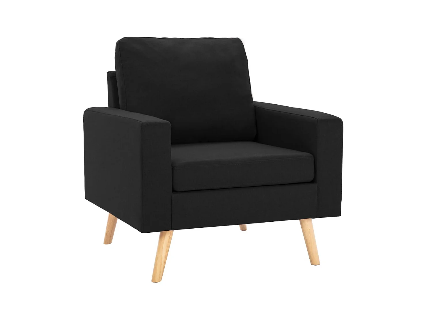 Fauteuil salon-Chaise-Fauteuil Noir Tissu 77x71x80 cm SHL5036