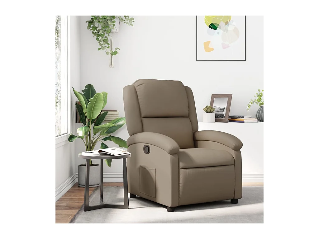 Sillón de relax | Sillón reclinable de cuero sintético color capuchino SHL3370