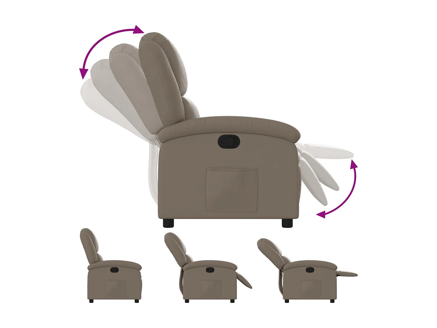 Relaxsessel | Lounge Sessel für Wohnzimmer Cappuccino-Braun Kunstleder SHL78214