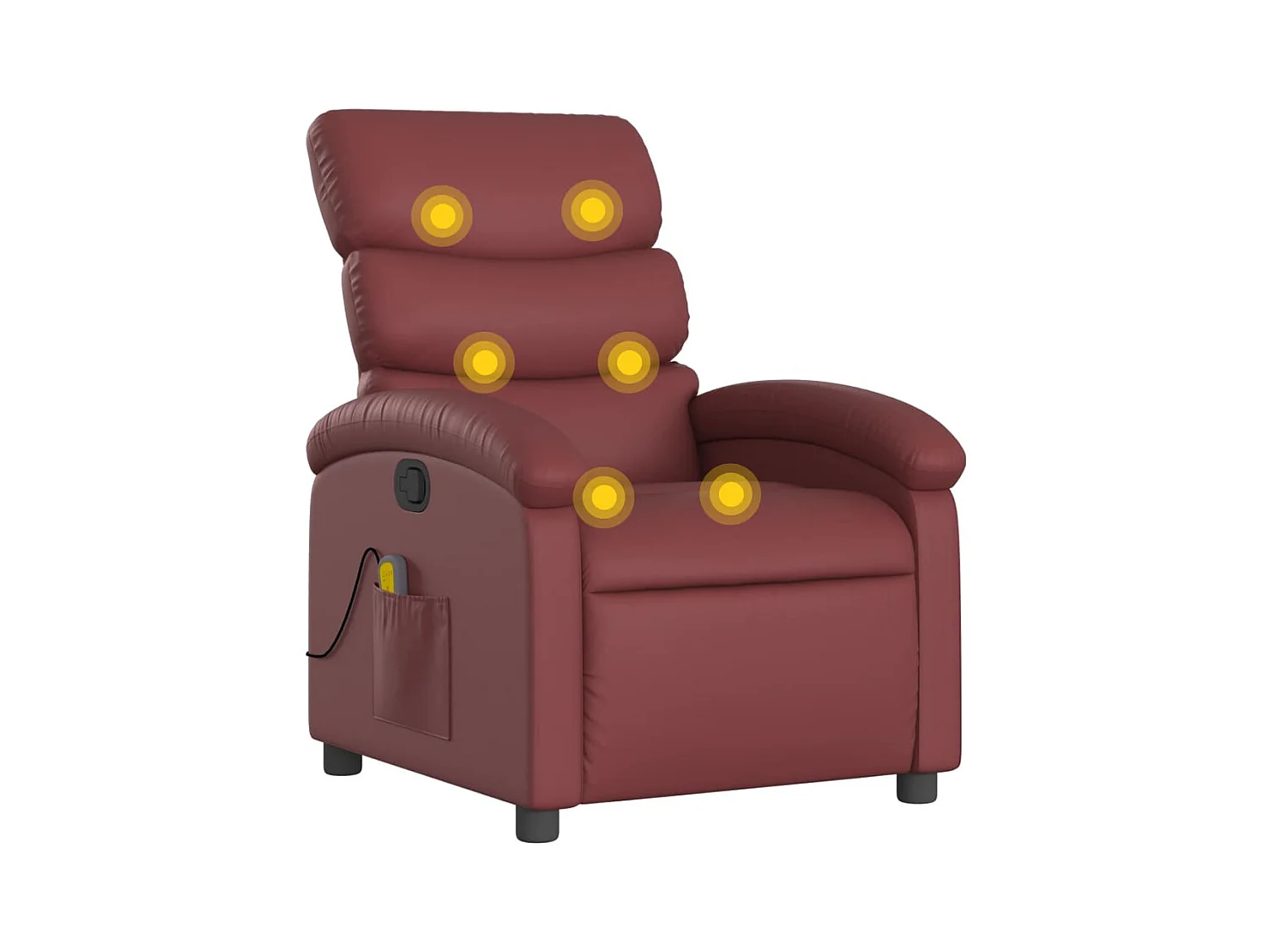 Fauteuil inclinable-Chaise de relax-Fauteuil de Massage Rouge bordeaux Similicuir SHL3702
