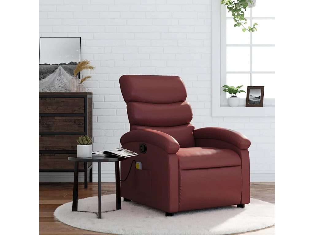 Relaxsessel | Massagesessel Weinrot Kunstleder SHL60207