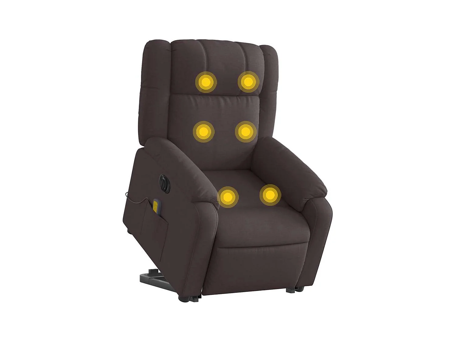 Sillón de salón | Silla | Sillón masaje eléctrico reclinable elevable tela marrón oscuro SHL5431