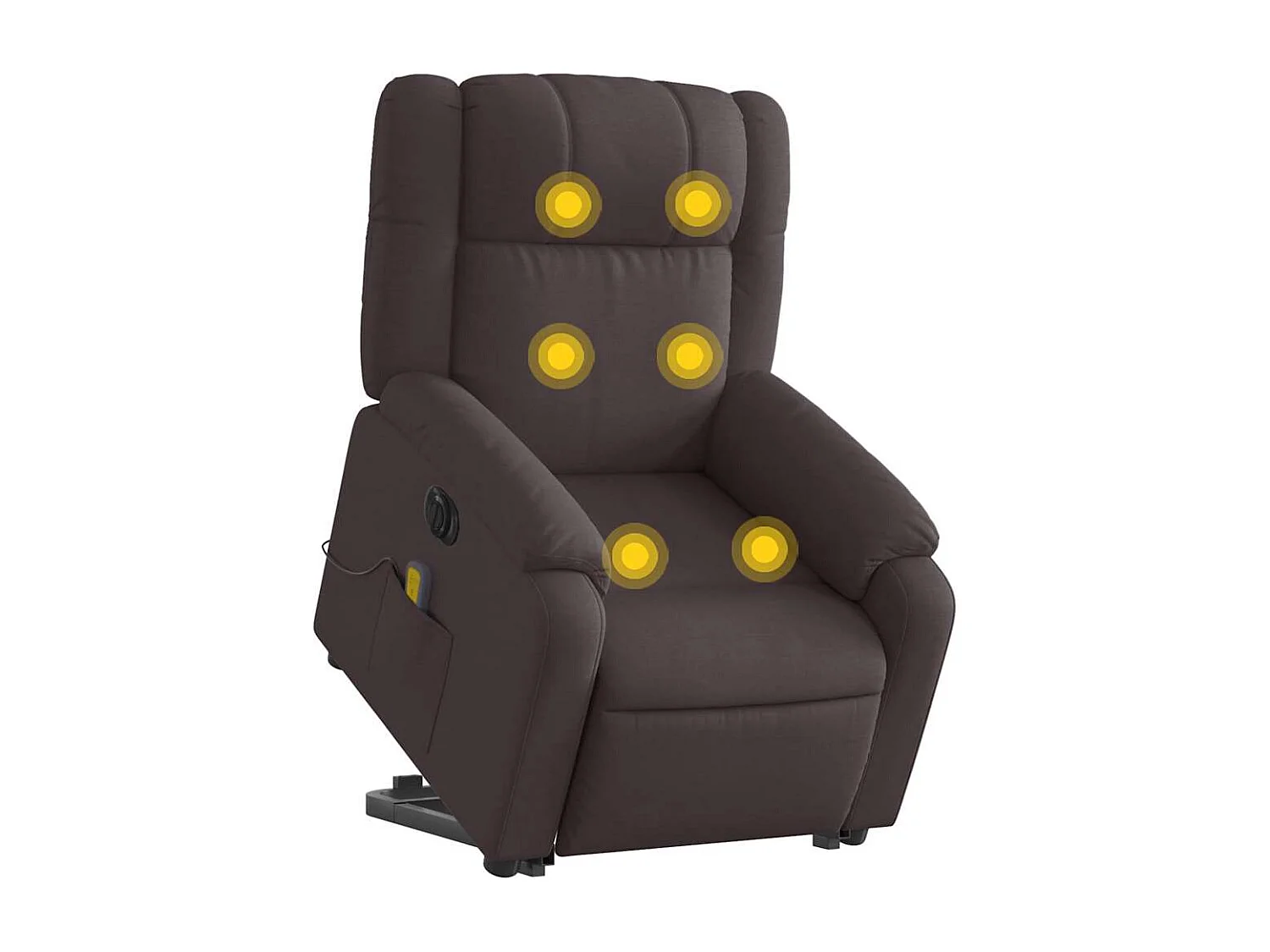 Elektrischer Massagesessel mit Aufstehhilfe | Relaxsessel Dunkelbraun Stoff SHL33934