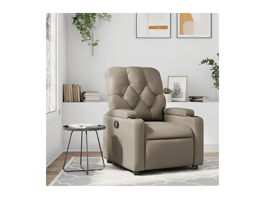 Sillón de relax | Sillón reclinable de cuero sintético color capuchino SHL6261